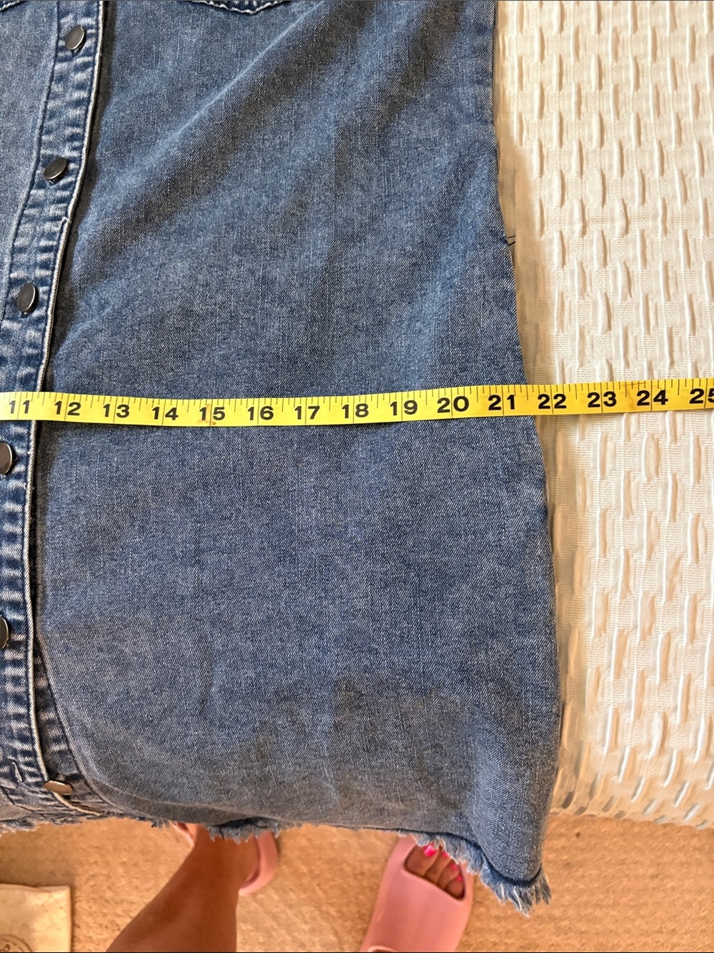Denim Button-Front SS Dress - Med - Picture 7 of 8